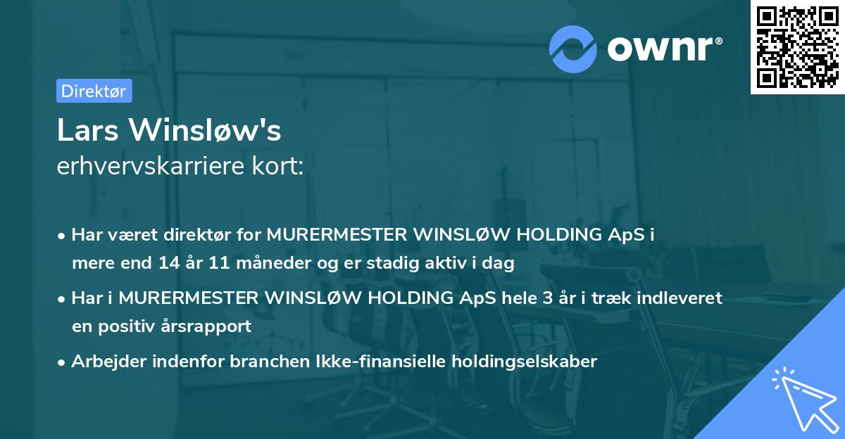Lars Winsløw's erhvervskarriere kort