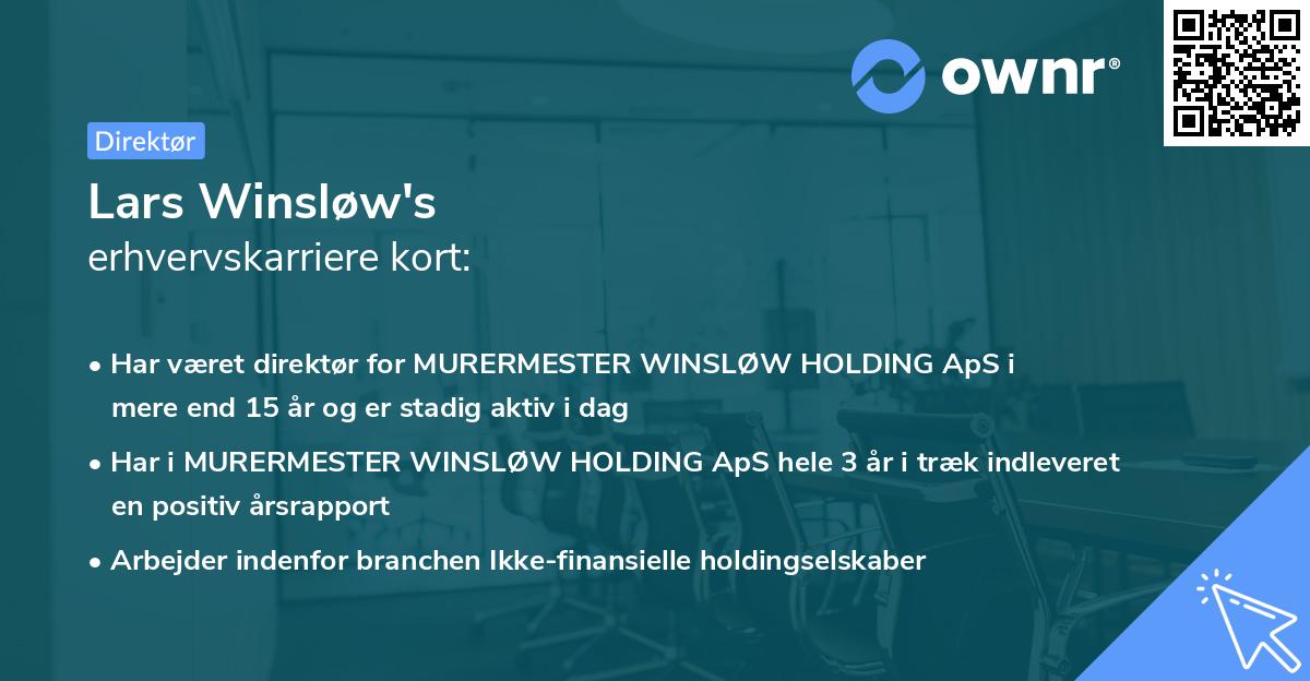 Lars Winsløw's erhvervskarriere kort