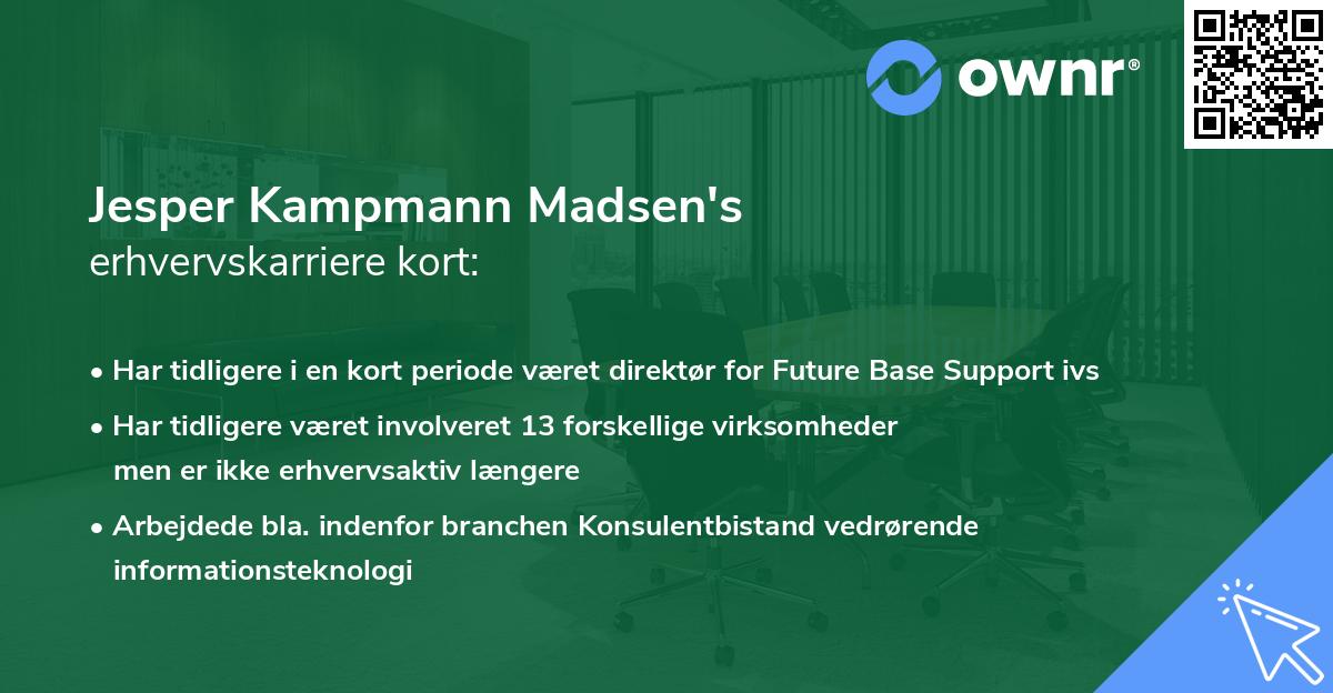 Jesper Kampmann Madsen's erhvervskarriere kort