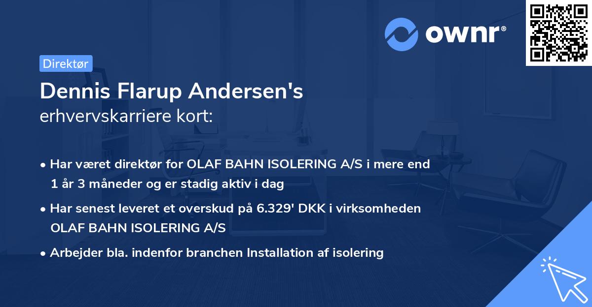 Dennis Flarup Andersen's erhvervskarriere kort