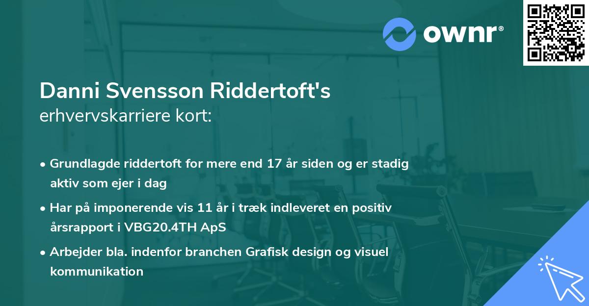 Danni Svensson Riddertoft's erhvervskarriere kort