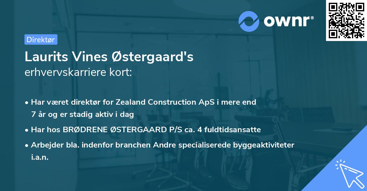 Laurits Vines Østergaard's erhvervskarriere kort