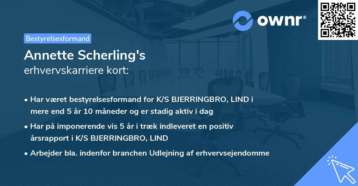Annette Scherling's erhvervskarriere kort