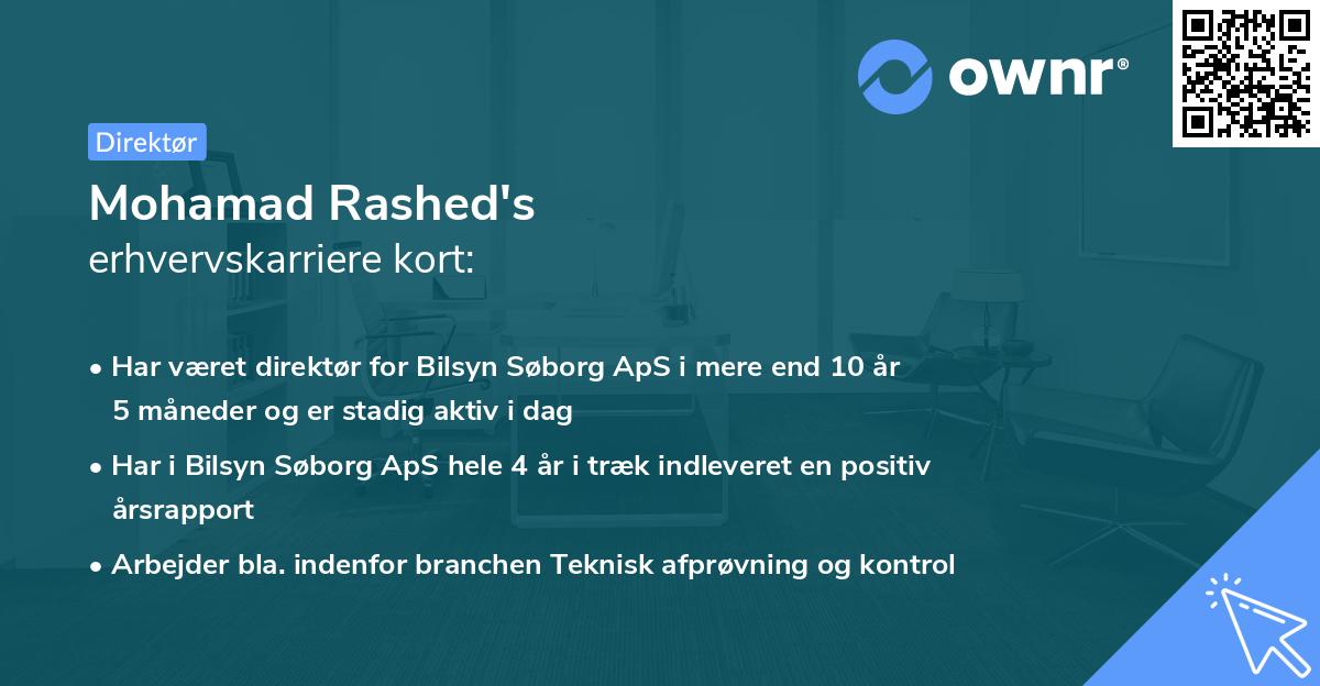 Mohamad Rashed's erhvervskarriere kort