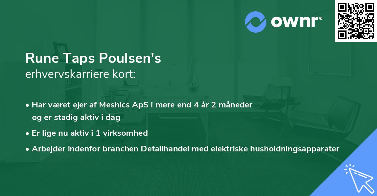 Rune Taps Poulsen's erhvervskarriere kort