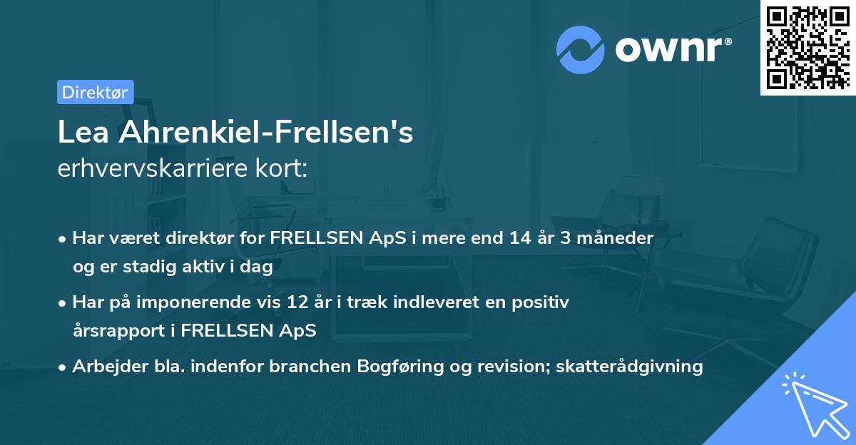 Lea Ahrenkiel-Frellsen's erhvervskarriere kort