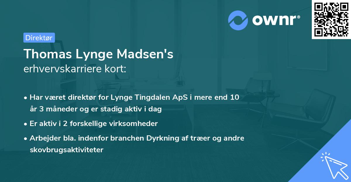 Thomas Lynge Madsen's erhvervskarriere kort