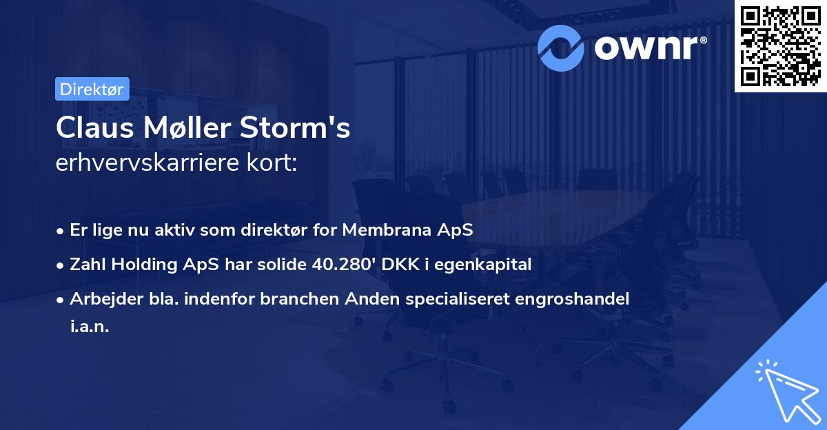 Claus Møller Storm's erhvervskarriere kort
