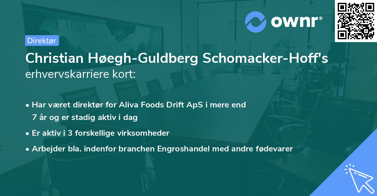 Christian Høegh-Guldberg Schomacker-Hoff's erhvervskarriere kort