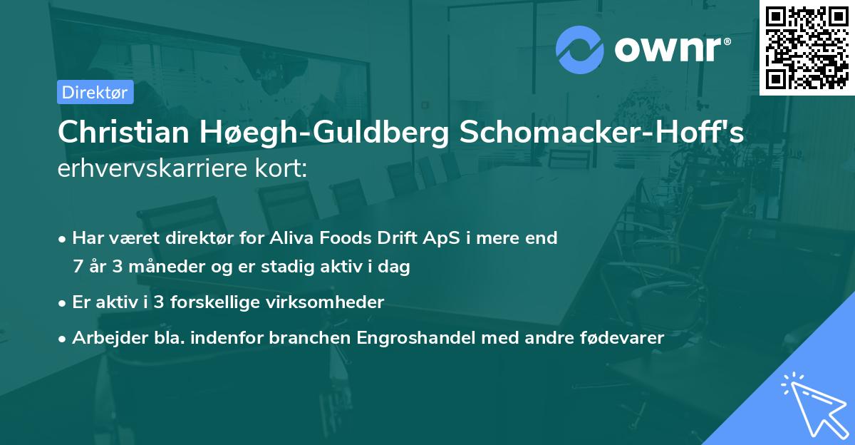 Christian Høegh-Guldberg Schomacker-Hoff's erhvervskarriere kort