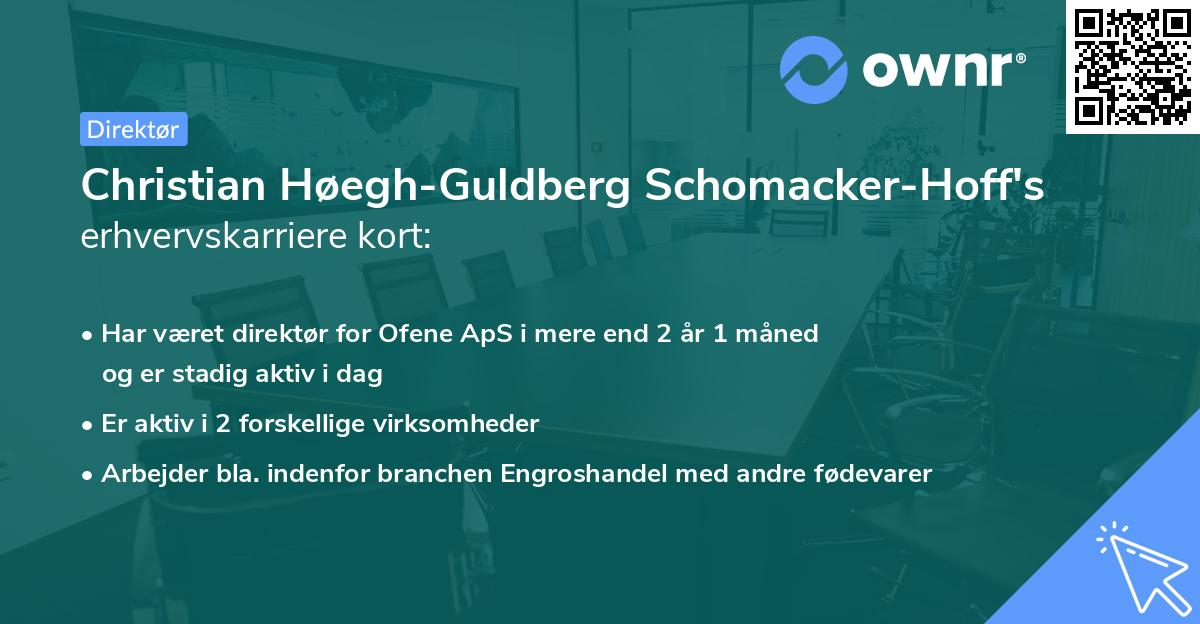 Christian Høegh-Guldberg Schomacker-Hoff's erhvervskarriere kort