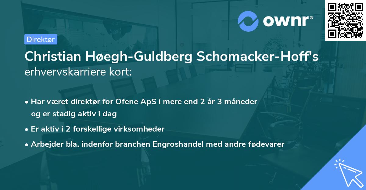 Christian Høegh-Guldberg Schomacker-Hoff's erhvervskarriere kort