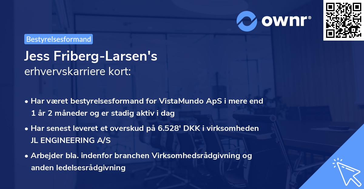 Jess Friberg-Larsen's erhvervskarriere kort