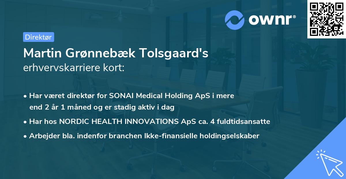 Martin Grønnebæk Tolsgaard's erhvervskarriere kort