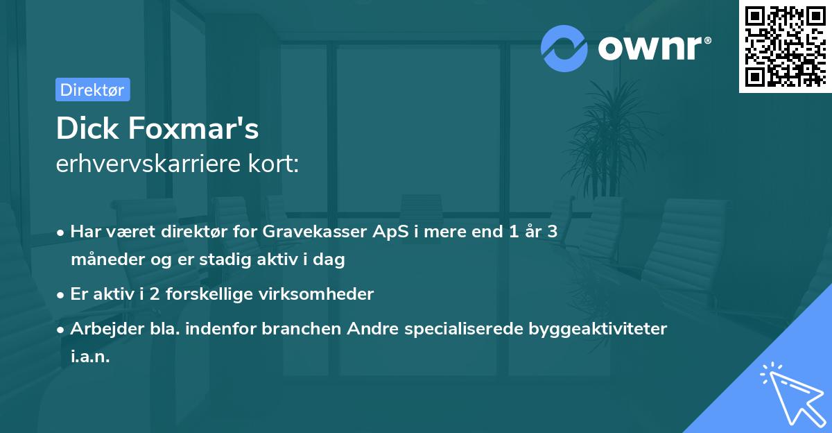 Dick Foxmar's erhvervskarriere kort