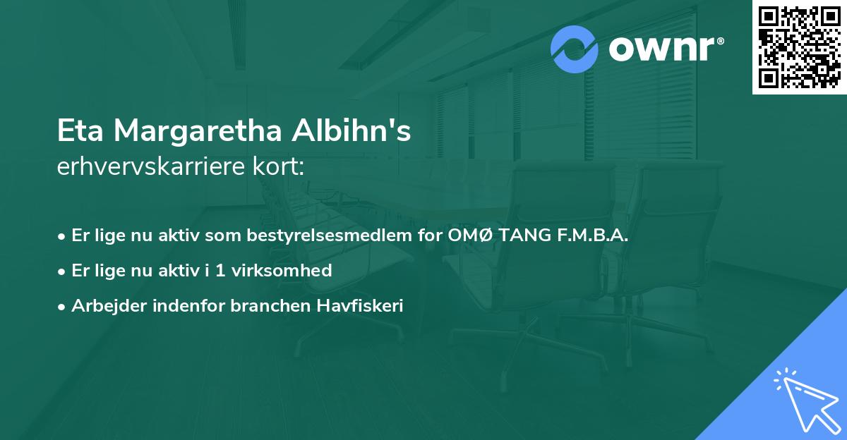 Eta Margaretha Albihn's erhvervskarriere kort