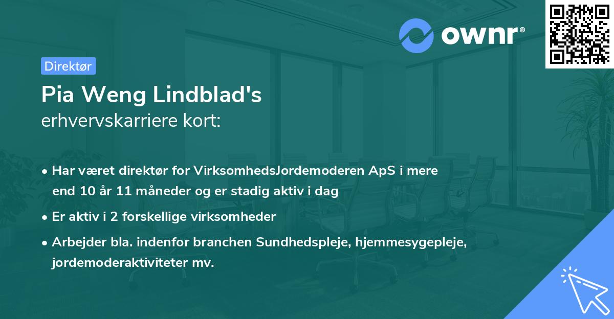 Pia Weng Lindblad's erhvervskarriere kort