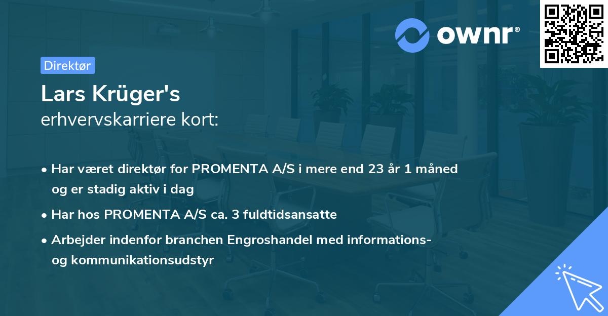 Lars Krüger's erhvervskarriere kort