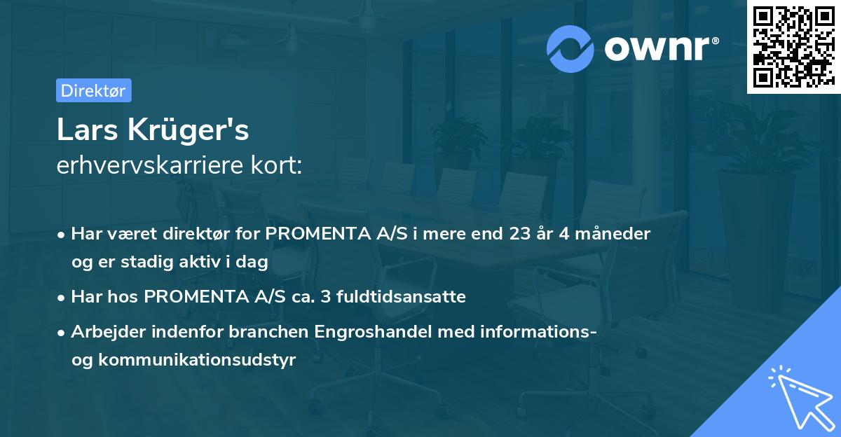 Lars Krüger's erhvervskarriere kort
