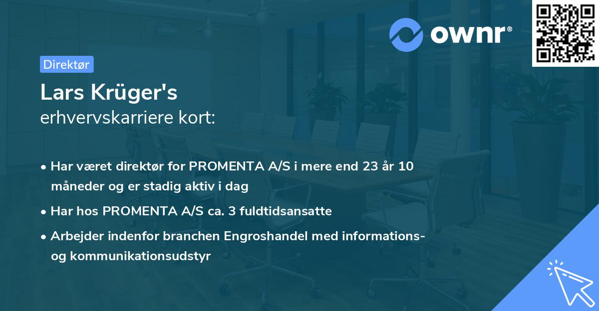 Lars Krüger's erhvervskarriere kort