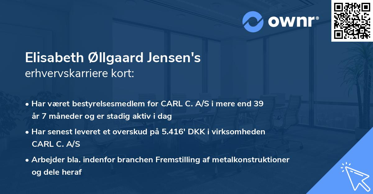 Elisabeth Øllgaard Jensen's erhvervskarriere kort