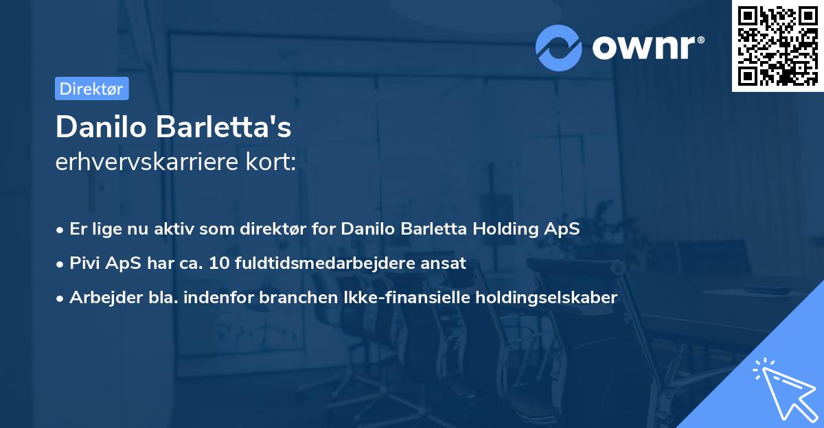 Danilo Barletta's erhvervskarriere kort
