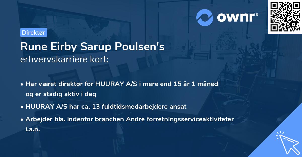 Rune Eirby Sarup Poulsen's erhvervskarriere kort