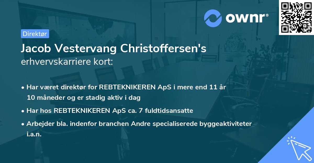 Jacob Vestervang Christoffersen's erhvervskarriere kort