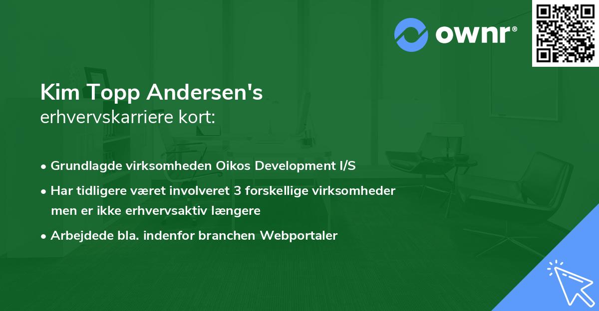 Kim Topp Andersen's erhvervskarriere kort