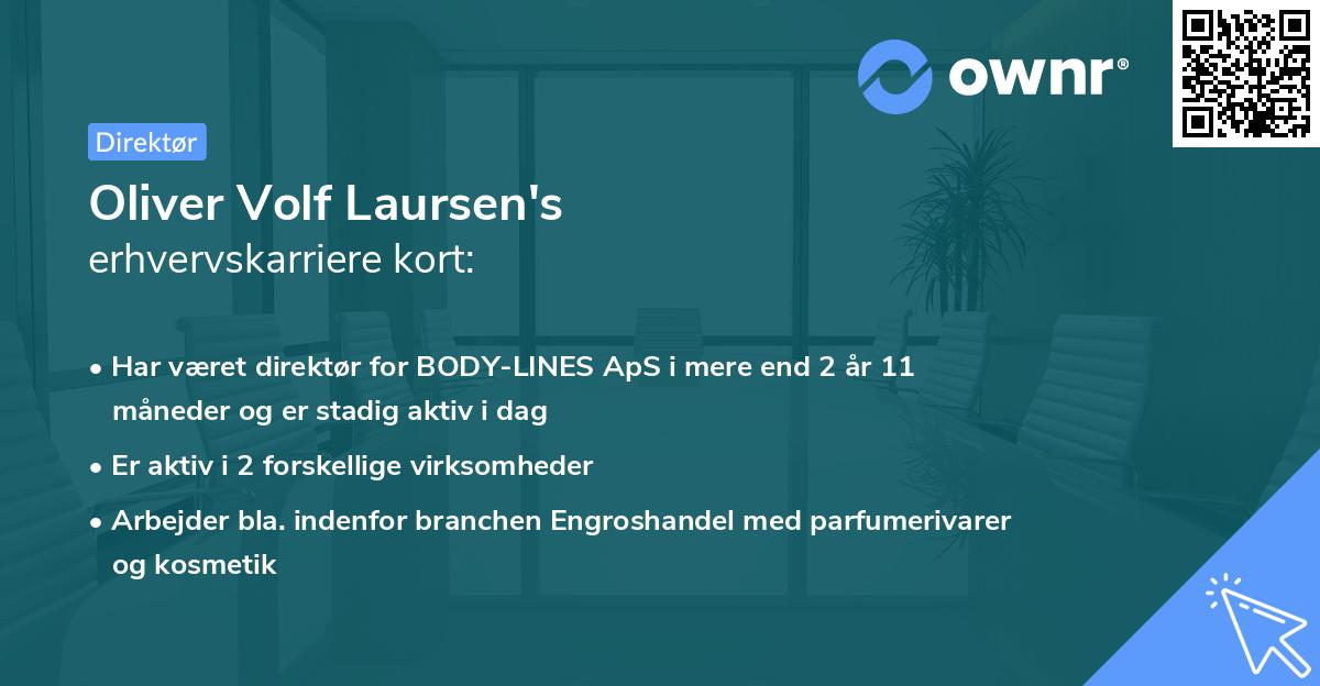 Oliver Volf Laursen's erhvervskarriere kort