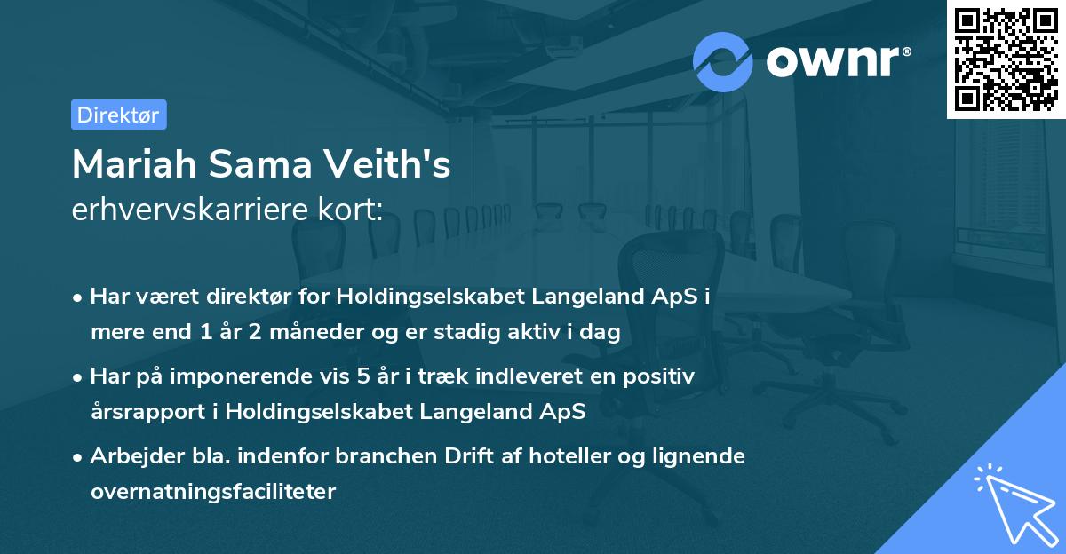 Mariah Sama Veith's erhvervskarriere kort