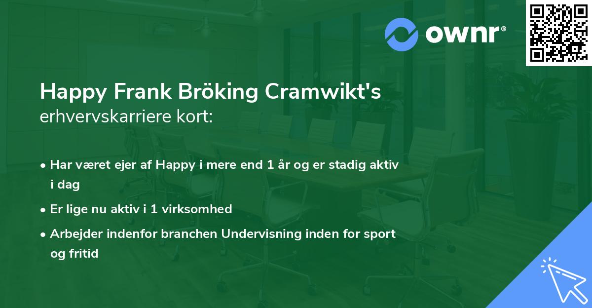 Happy Frank Bröking Cramwikt's erhvervskarriere kort