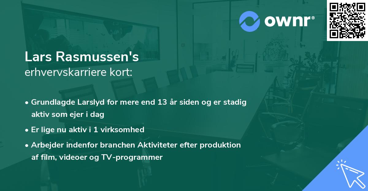 Lars Rasmussen's erhvervskarriere kort
