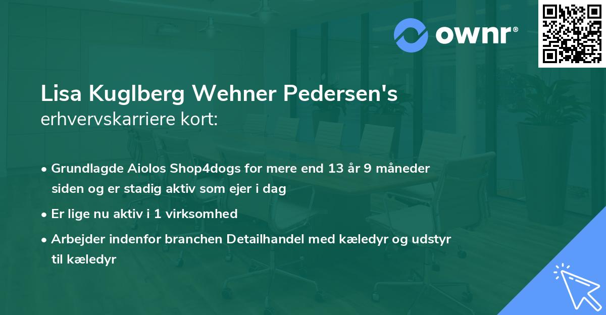 Lisa Kuglberg Wehner Pedersen's erhvervskarriere kort