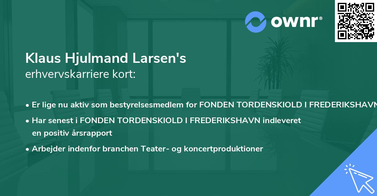 Klaus Hjulmand Larsen's erhvervskarriere kort
