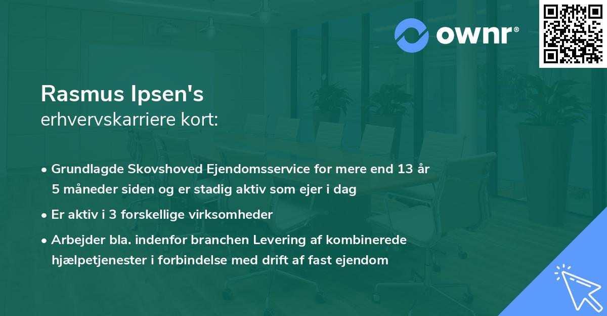 Rasmus Ipsen's erhvervskarriere kort