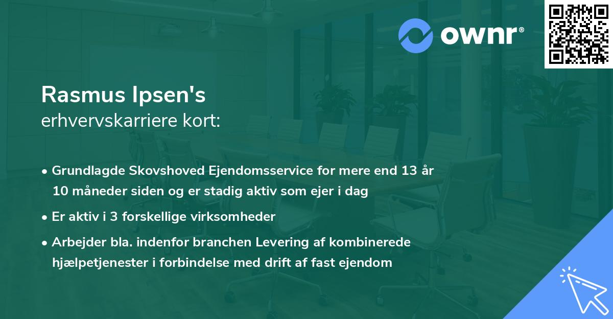 Rasmus Ipsen's erhvervskarriere kort