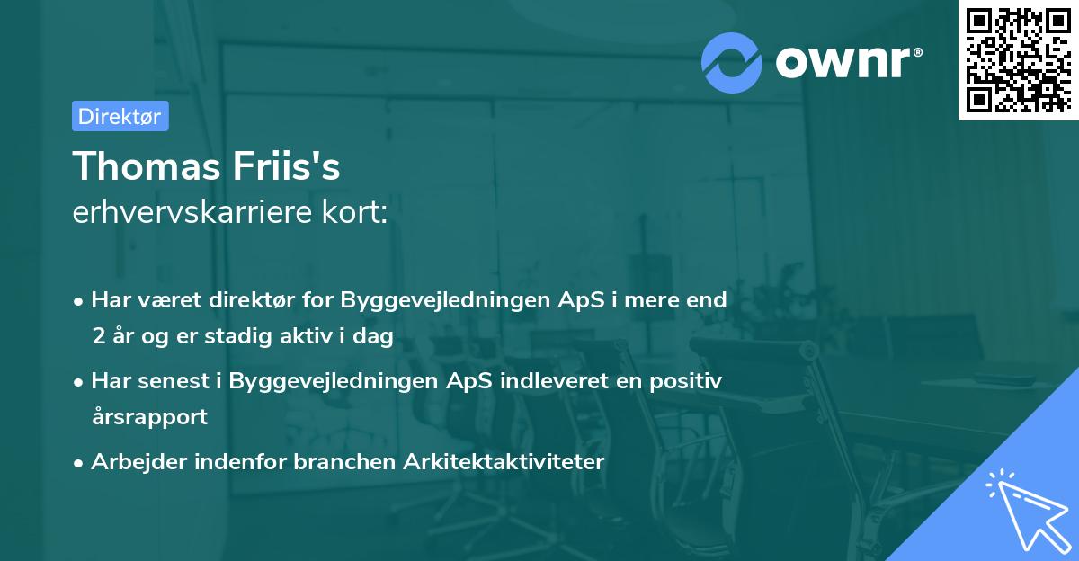 Thomas Friis's erhvervskarriere kort