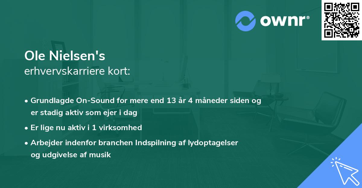 Ole Nielsen's erhvervskarriere kort