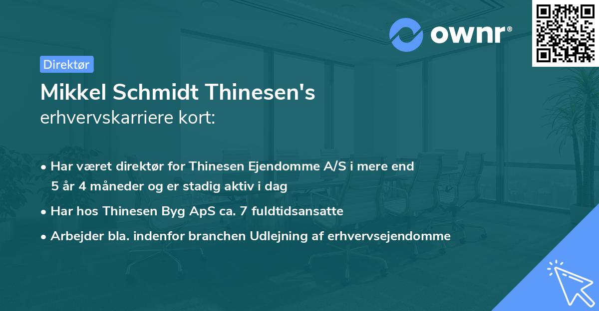 Mikkel Schmidt Thinesen's erhvervskarriere kort