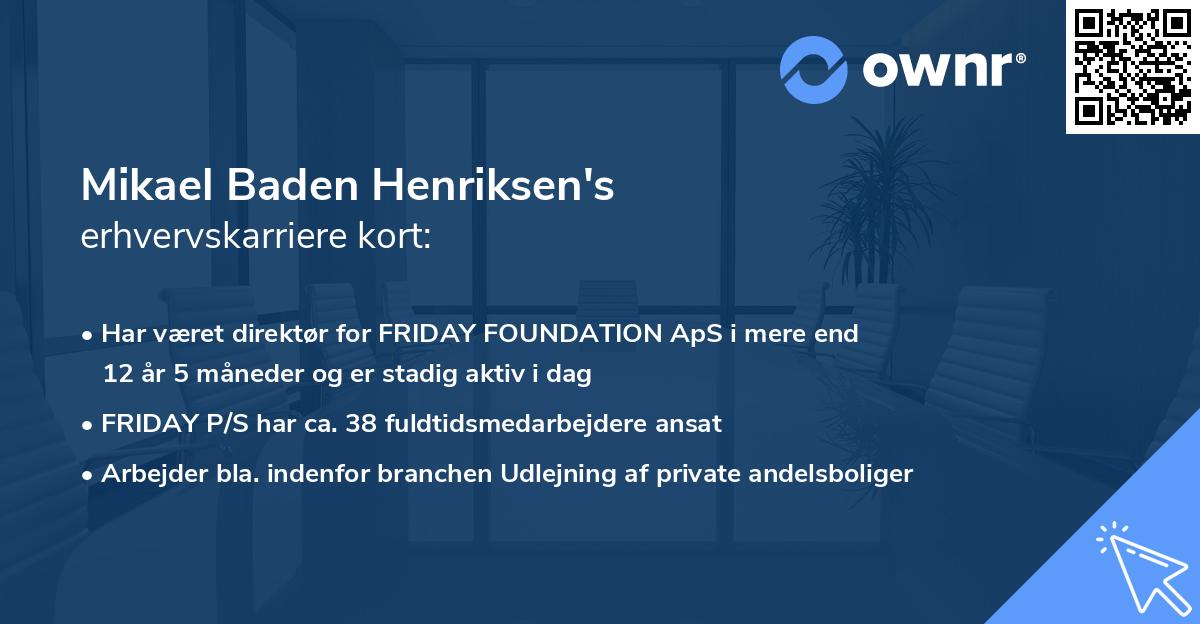 Mikael Baden Henriksen's erhvervskarriere kort