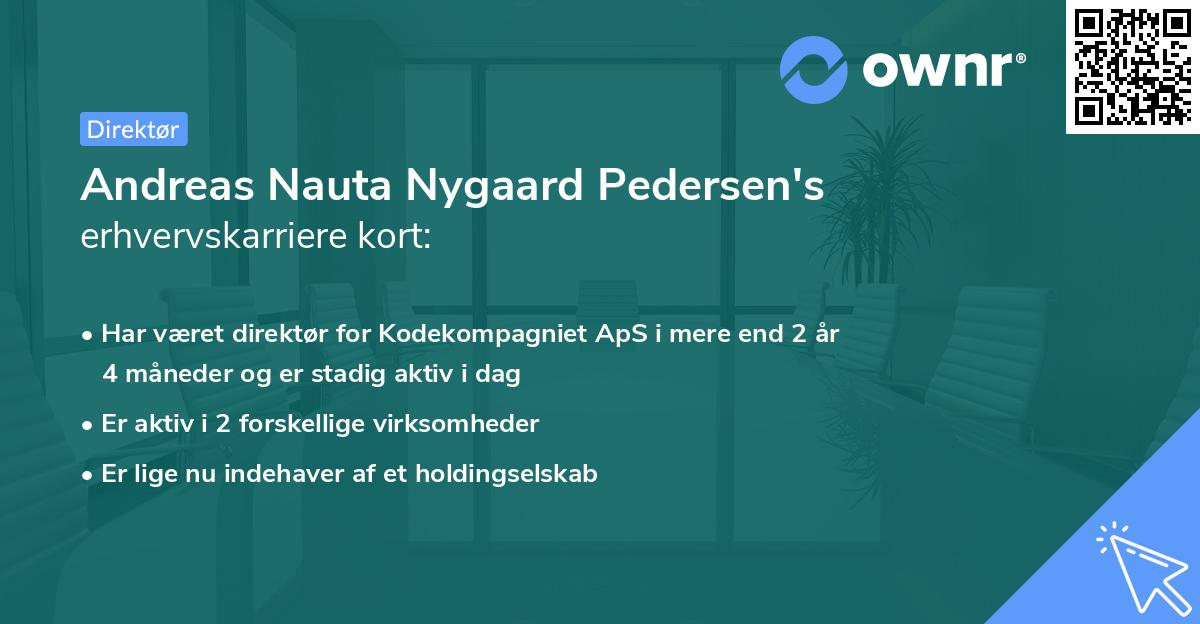Andreas Nauta Nygaard Pedersen's erhvervskarriere kort
