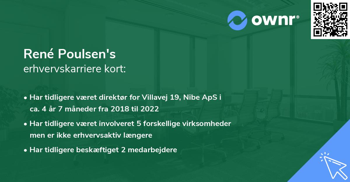 René Poulsen's erhvervskarriere kort