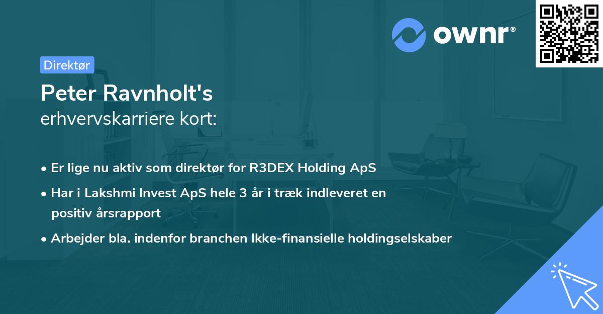 Peter Ravnholt's erhvervskarriere kort