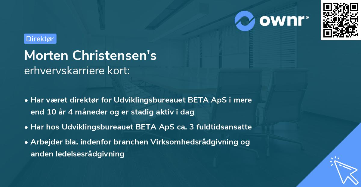 Morten Christensen's erhvervskarriere kort