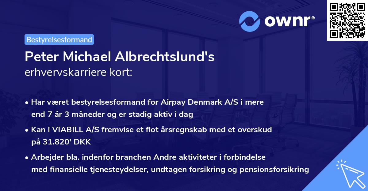 Peter Michael Albrechtslund's erhvervskarriere kort