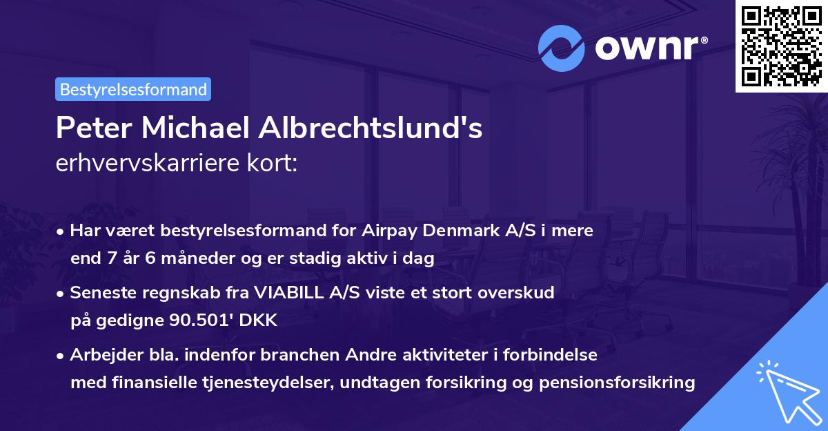Peter Michael Albrechtslund's erhvervskarriere kort