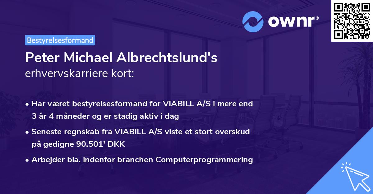 Peter Michael Albrechtslund's erhvervskarriere kort