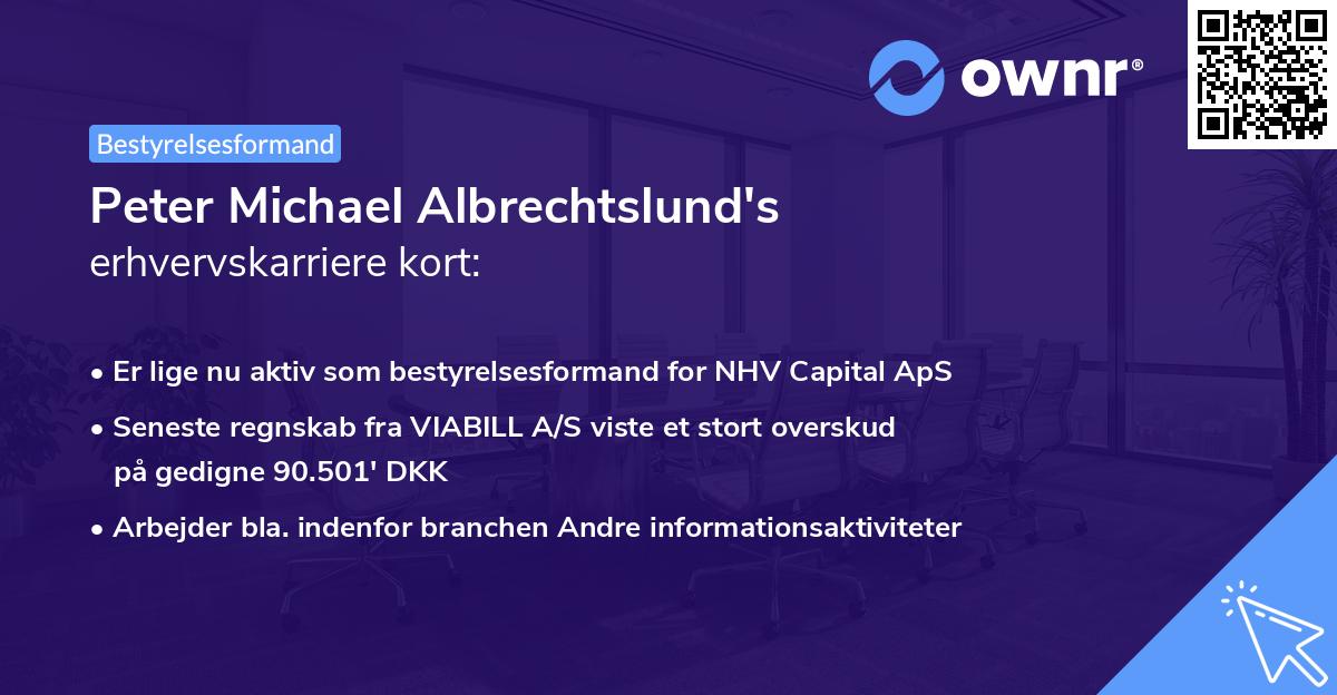 Peter Michael Albrechtslund's erhvervskarriere kort