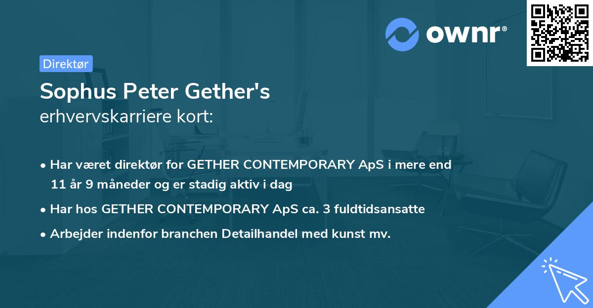 Sophus Peter Gether's erhvervskarriere kort